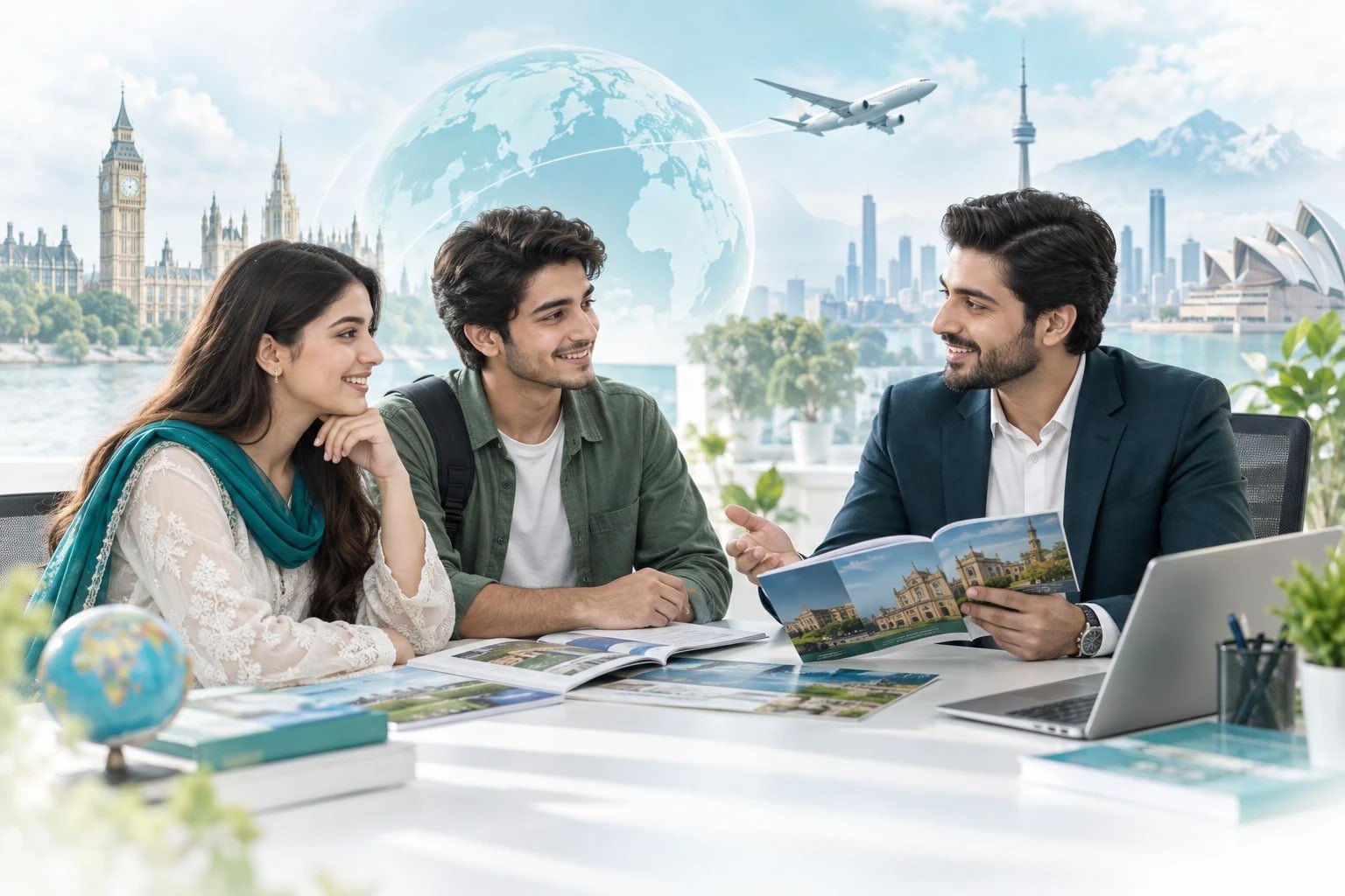 Education advisor helping students plan their future
