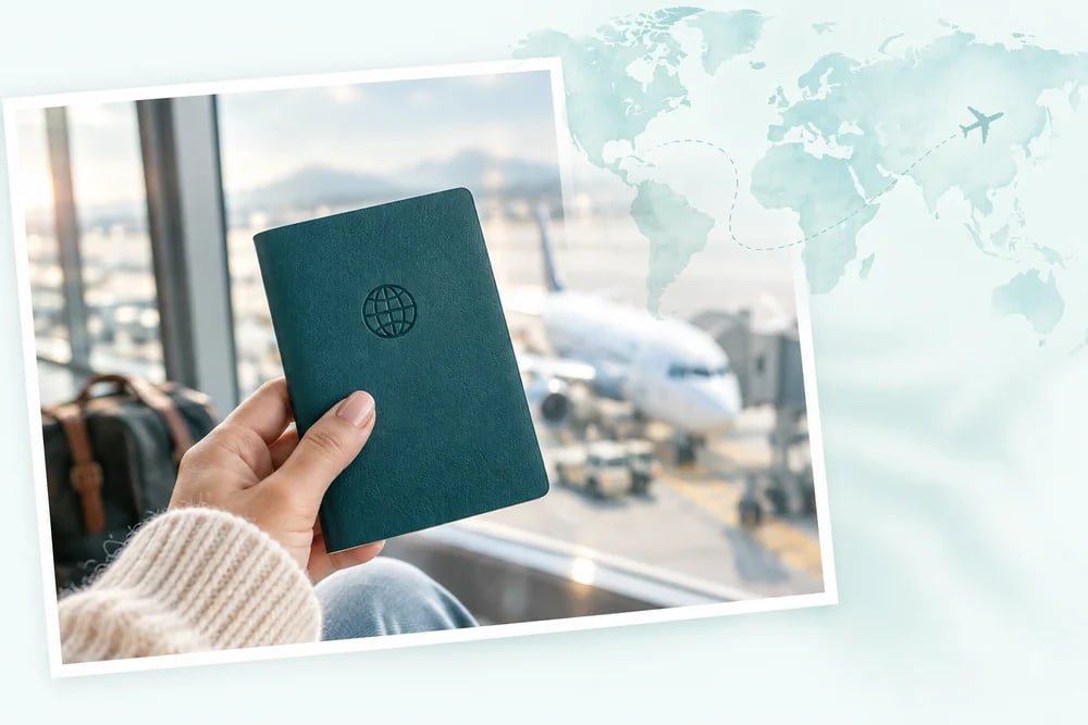 A passport representing an international study journey